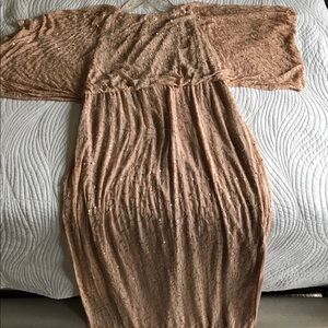 Nordstrom tan sequined plus size dress